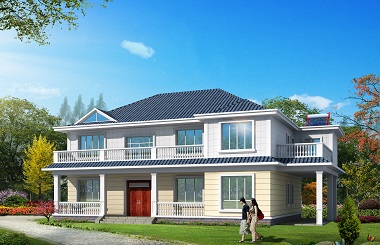 經典二層自建別墅設計圖，簡約二層自建房，帶有車庫